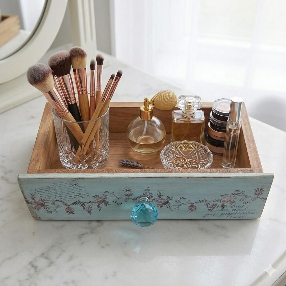 Upcycled Pine Drawer Organizer - Decorative Catch-All Desk & Vanity Tray